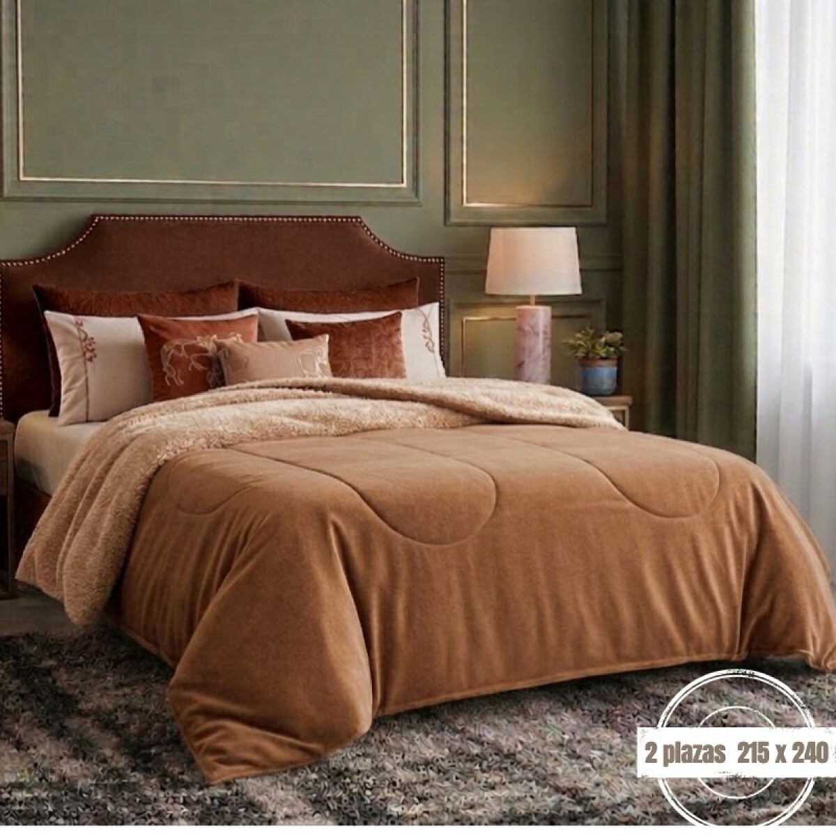 Acolchado Suavela Queen beige - 2 plazas 215 x 240 