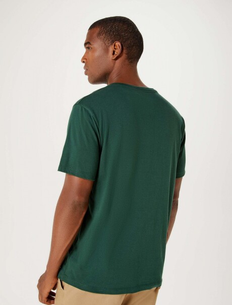 CAMISETA BÁSICA MANGA CORTA CUELLO EN V VERDE