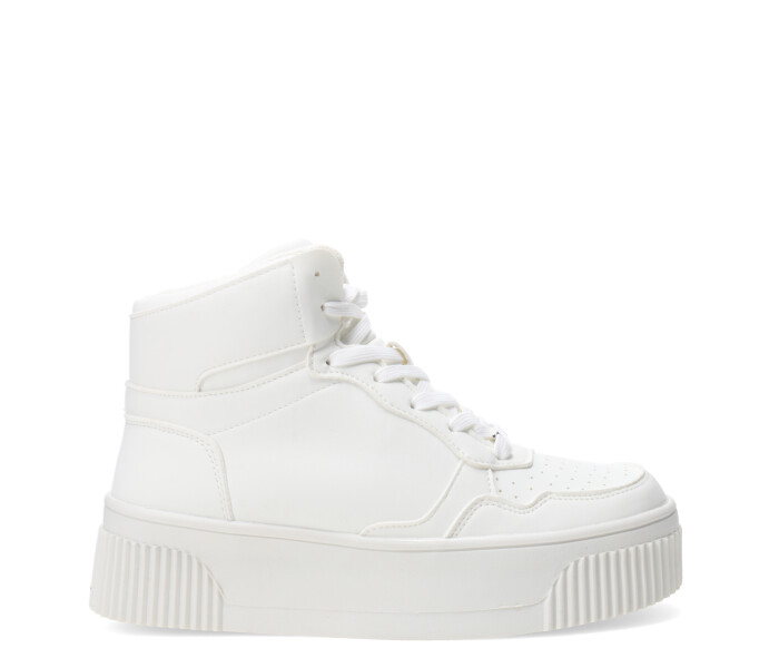 Championes de Mujer Miss Carol HEN tipo bota acordonado Blanco