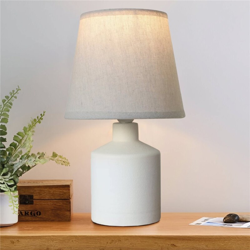 LAMPARA DE MESA CERAMICA D17x28CM RECTA BLANCO LAMPARA DE MESA CERAMICA D17x28CM RECTA BLANCO