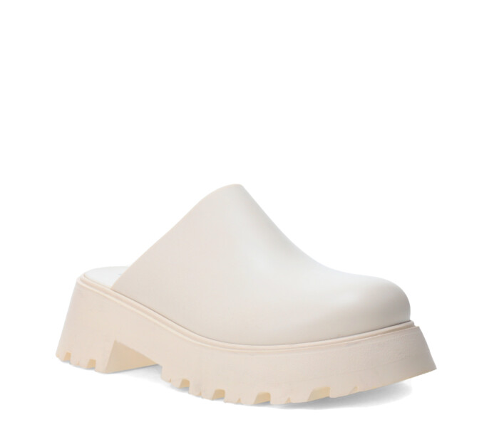 Zuecos de Mujer Miss Carol LIA con plataforma de goma Blanco Hueso