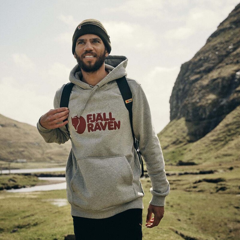Polerón Fjallraven Logo Hoodie Hombre Wood Brown