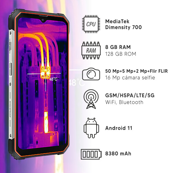 Blackview Bl8800 Pro 8/128 Gb 5g NARANJA