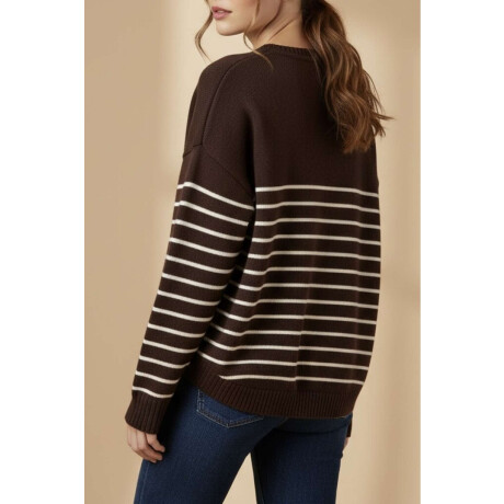 Sweater Rayado Marron