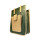 Matera en simil con bolsillo frontal Verde con beige