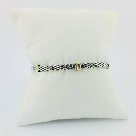 Pulsera panterina de plata 925 con double en oro 18 ktes. Pulsera panterina de plata 925 con double en oro 18 ktes.