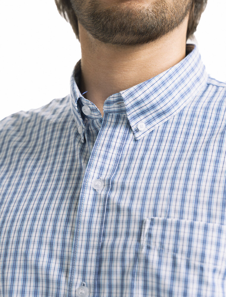 Camisa M/C Cuadros Azul/Fantasia 4