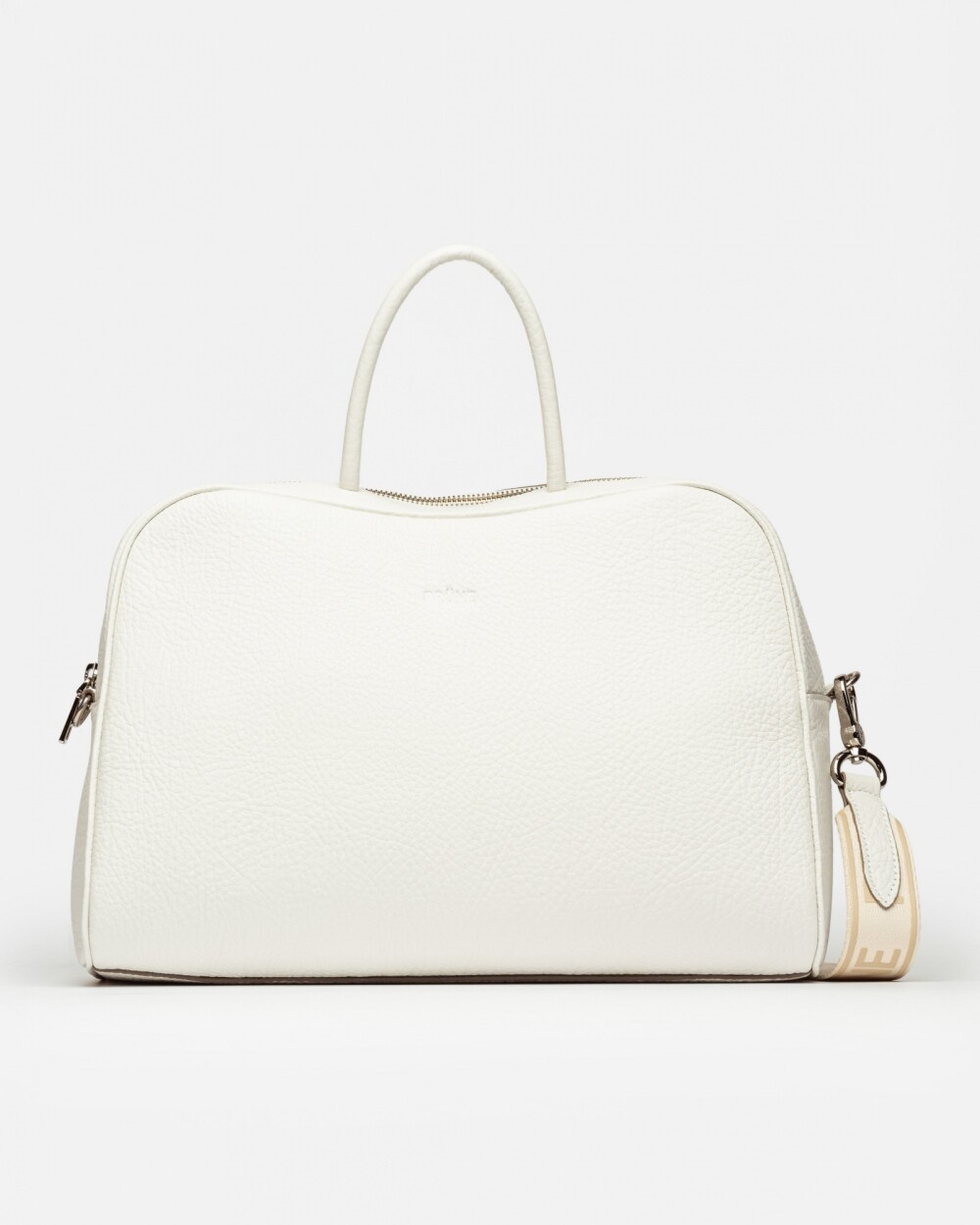 Cartera de mano The Club en cuero graneado Blanco