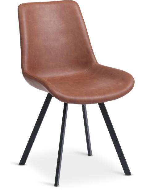 Silla de comedor HYGUM giratoria polipiel cognac/negro Silla de comedor HYGUM giratoria polipiel cognac/negro