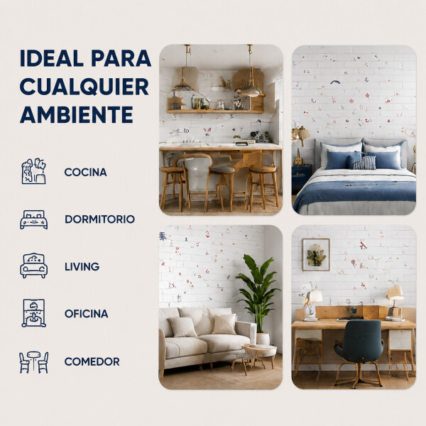 Revestimiento Autoadhesivo Pared Infantil X40 Calidad Variante Nautico