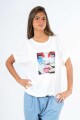 Remera Mujer periódico Blanco