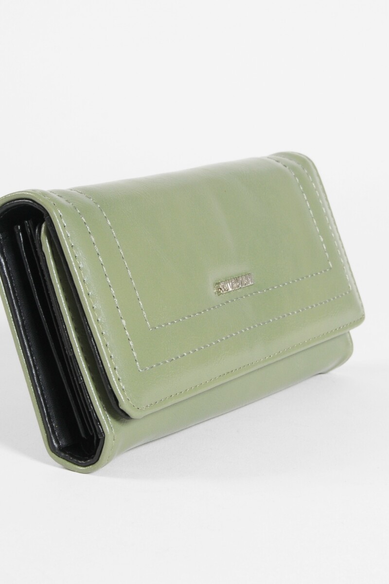 Billetera flap grande verde