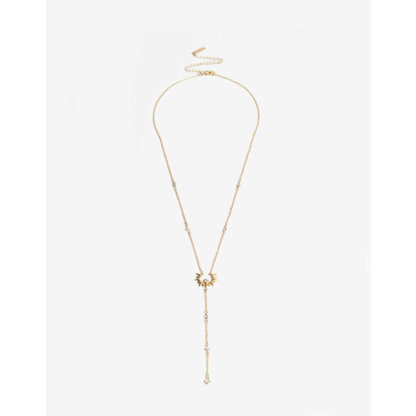 Collar Largo En Y Con Cubic Dorado