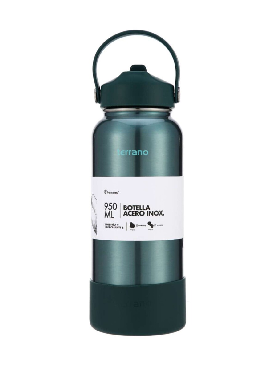 Botella Térmica Con Pico 950Ml. - Verde Metalizado 