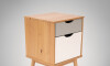 Mesa de Luz - 1 puerta - 1 cajón - Línea Nórdica Roble/Gris Claro/Blanco