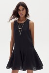 Vestido Corto Alfie en Lino Negro