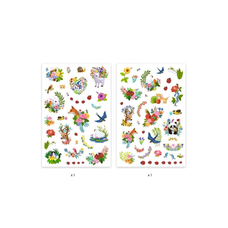 Set x50 Tatuajes removibles para niños Primavera