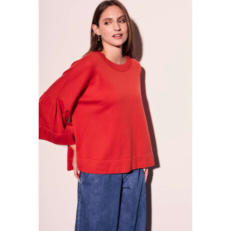Sweater Manga Volados Rojo
