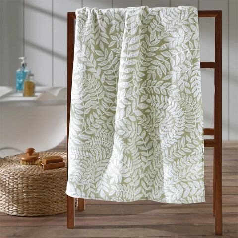 Toalla Baño Estampada Prisma 100% Algodón 70x140 cm Hoja Verde