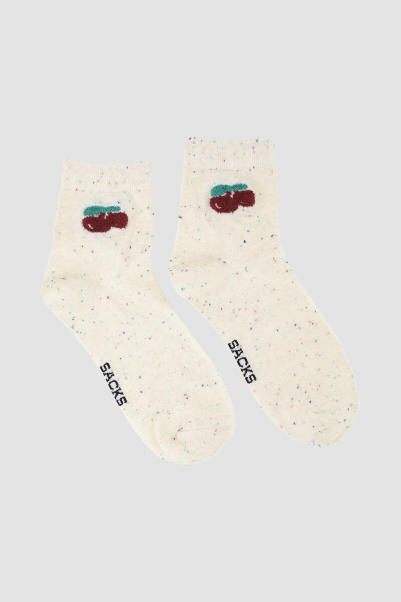 Medias de dama cherry Blanco