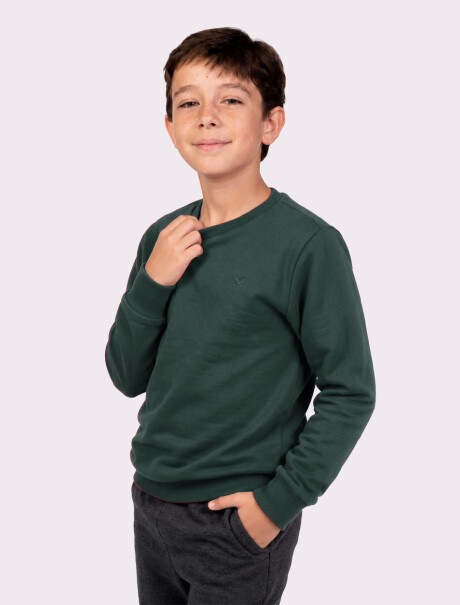 BUZO BÁSICO UNISSEX INFANTIL VERDE OSCURO
