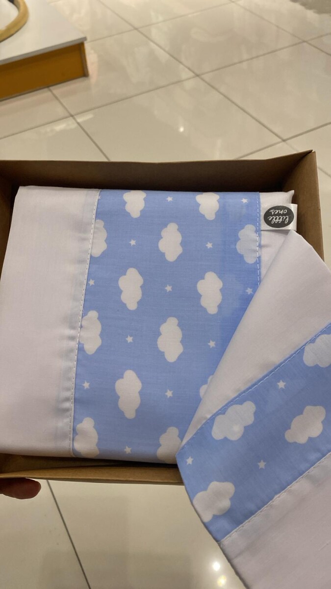 Sabanas minicuna colecho Little Ones - Nubes celeste 