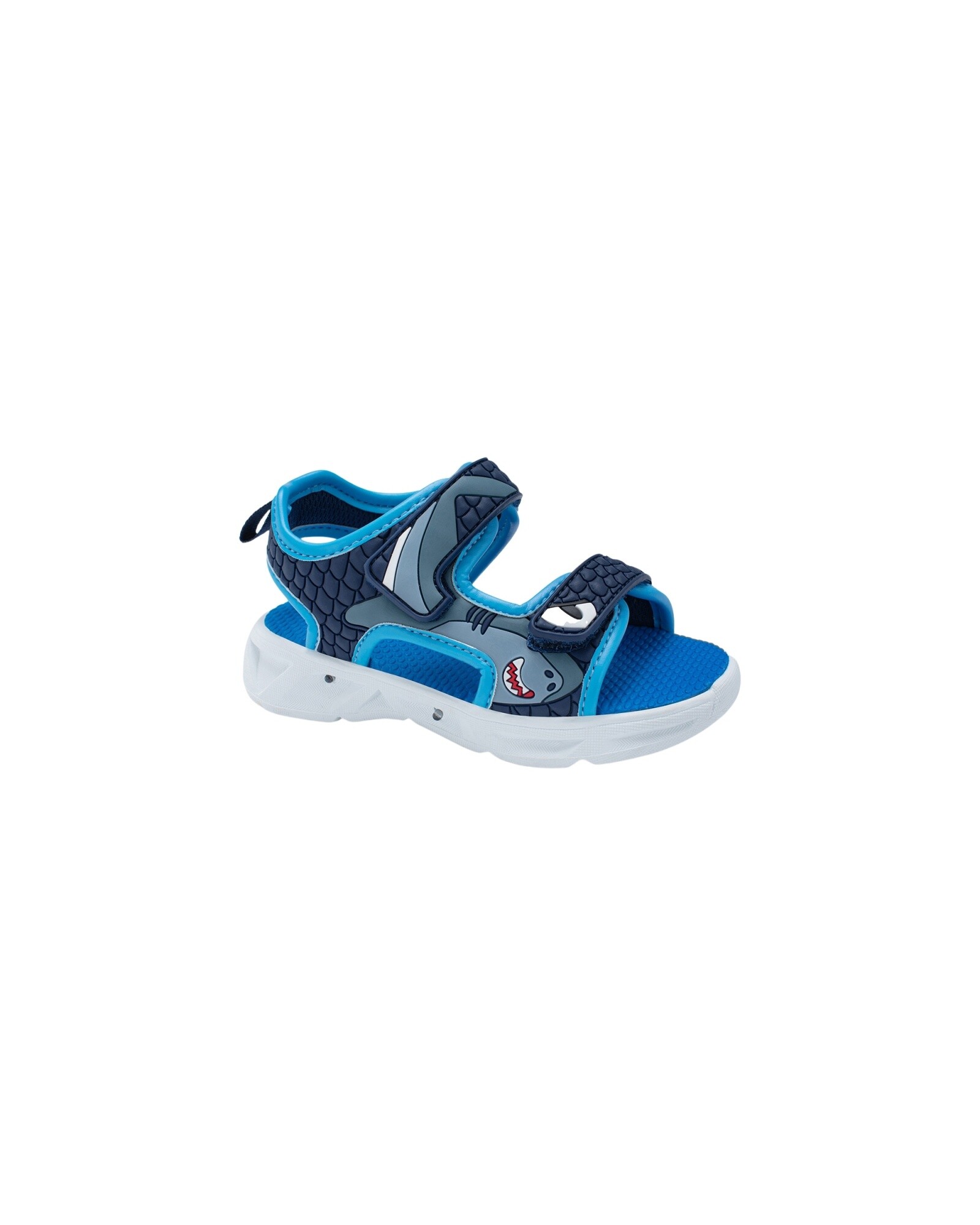 Sandalias con luces, azules, diseño tiburón Sin color