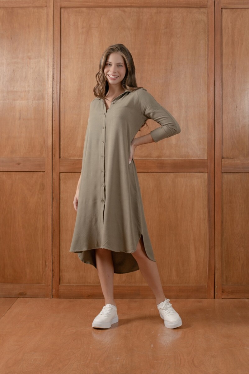 Vestido Camisero. Verde.