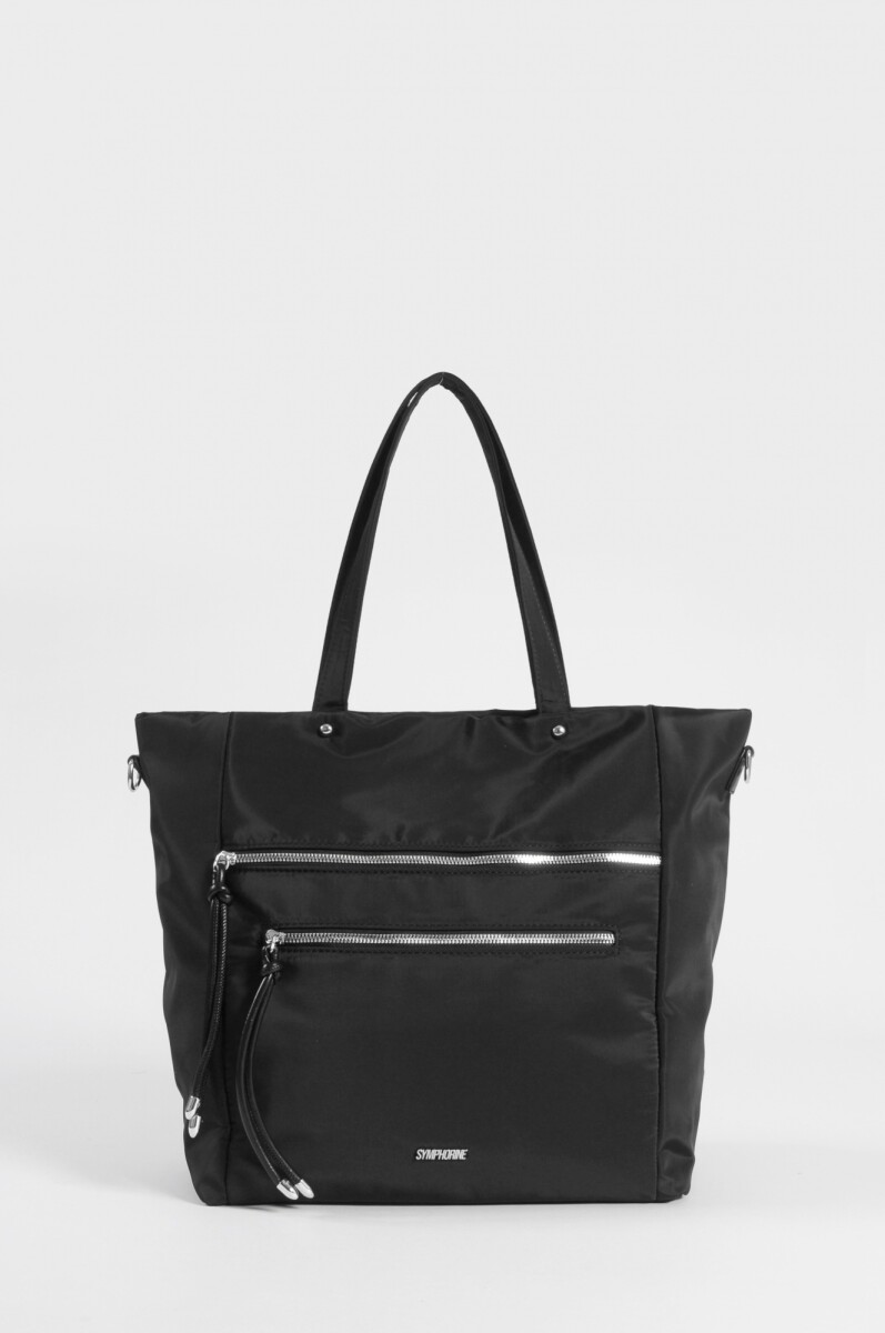 Shopper con cierres - negro 