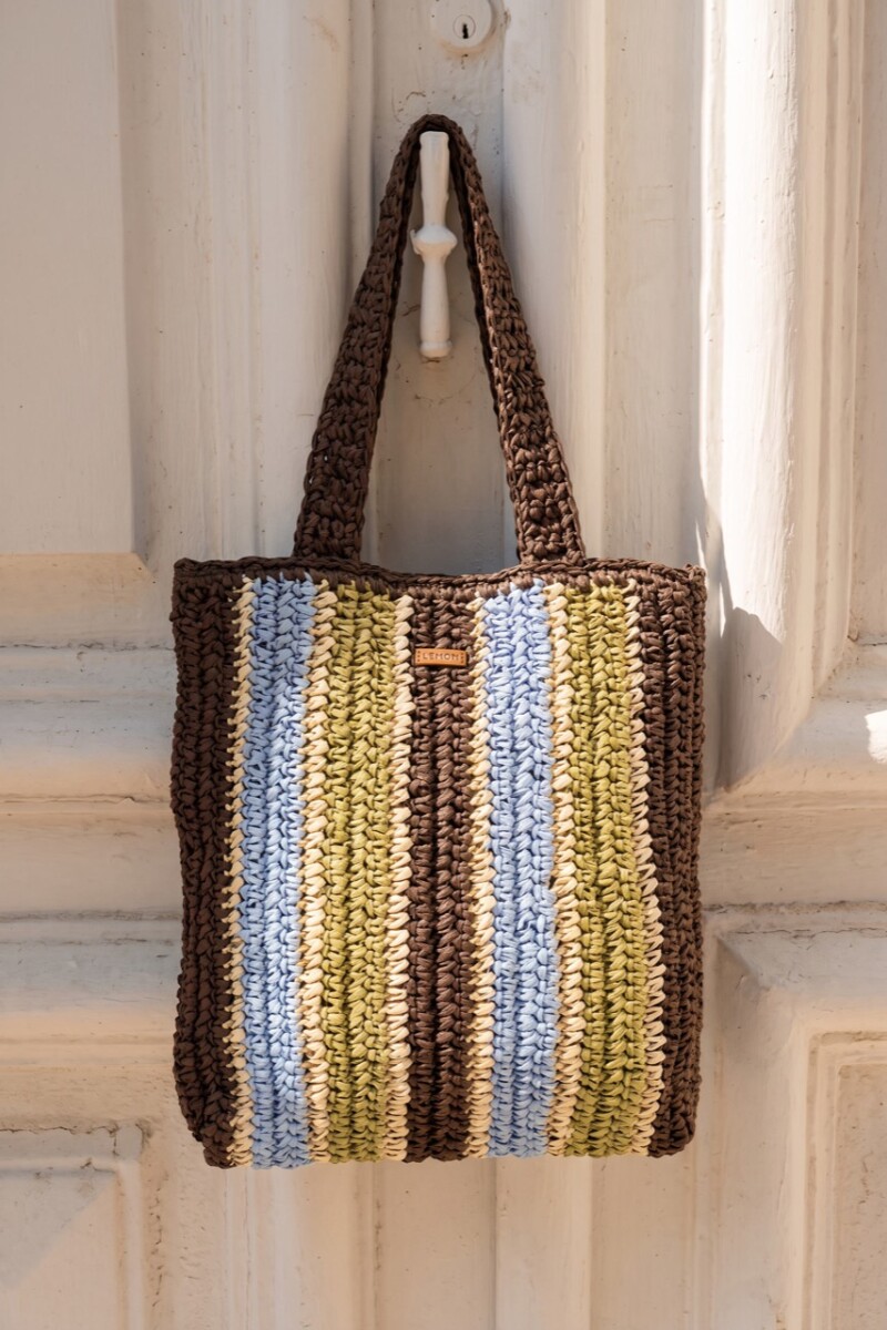 Bolso Trenzado Raya Vertical Multi