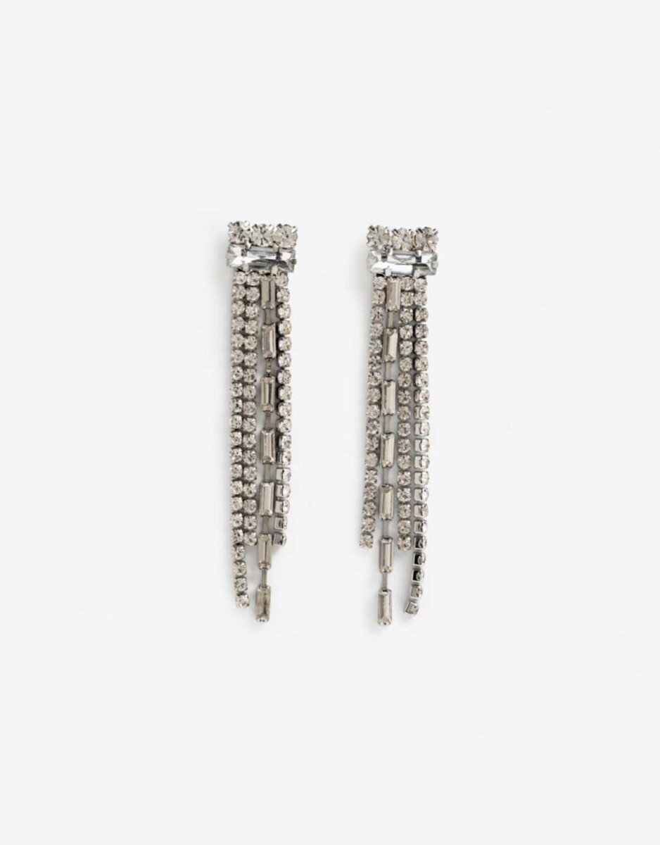 Aros Largos Strass - Cristal 