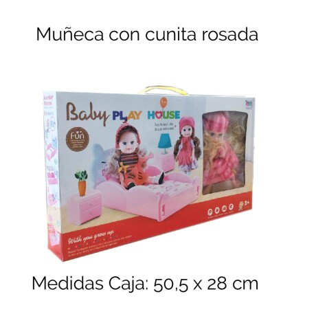 Muñeca Con Cunita Rosada Unica