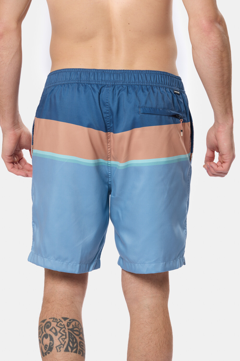 BERMUDA DE BAÑO RAYADA Azul