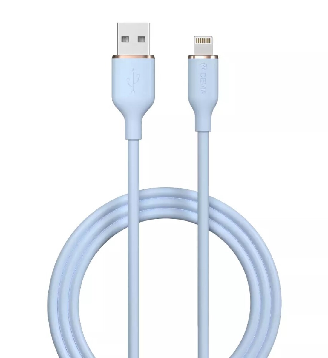 CABLE USB-A A LIGHTNING SILICONE 2.4A 1.2M JELLY SERIES - Blue 