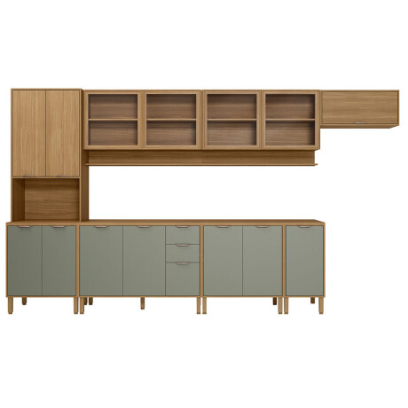 JUEGO DE COCINA 7 MODULOS LINEA COLORS FREIJO Y VERDE