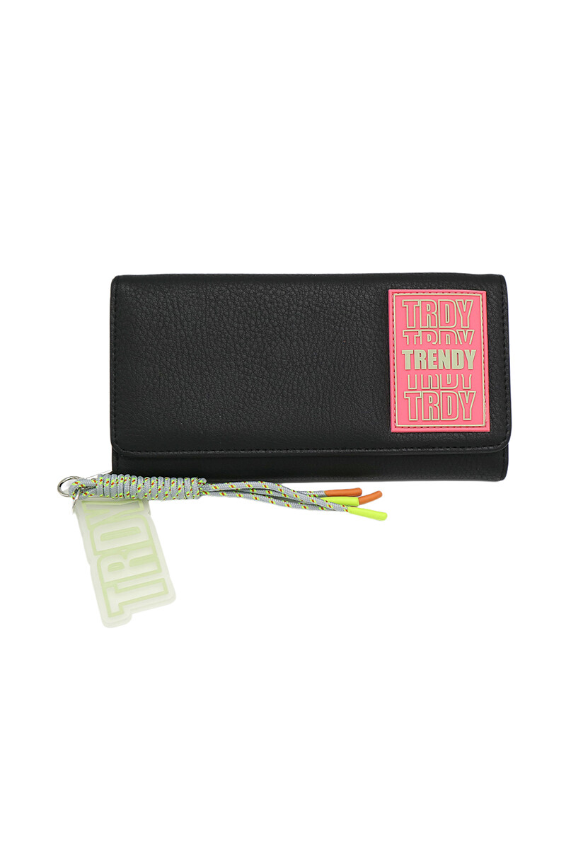 Billetera Trendy con llavero - Negro 