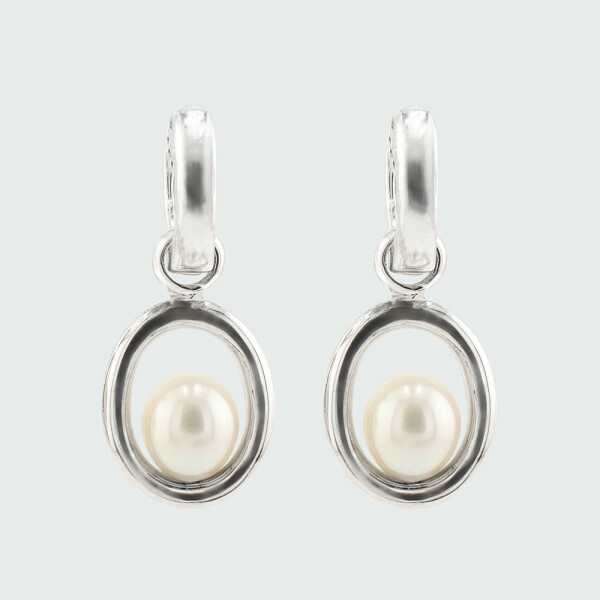 Caravanas Magnolia de plata 925 y perlas Caravanas Magnolia de plata 925 y perlas