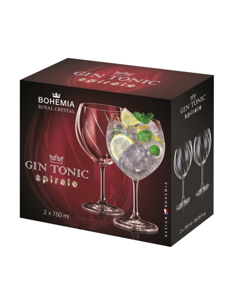 SET 2 COPA GIN TONIC SPIRALE 750ML BOHEMIA SET 2 COPA GIN TONIC SPIRALE 750ML BOHEMIA