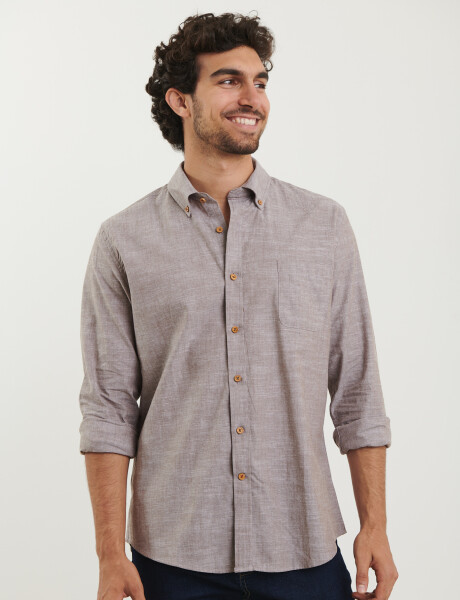 012502 CAMISA HARRINGTON LABEL Tostado