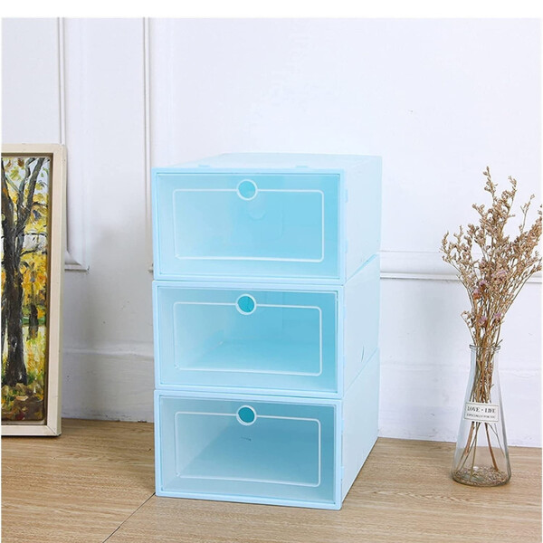 Caja Organizadora Zapatos Zapatera 24 Unidades Caja Apilable Variante Color Celeste