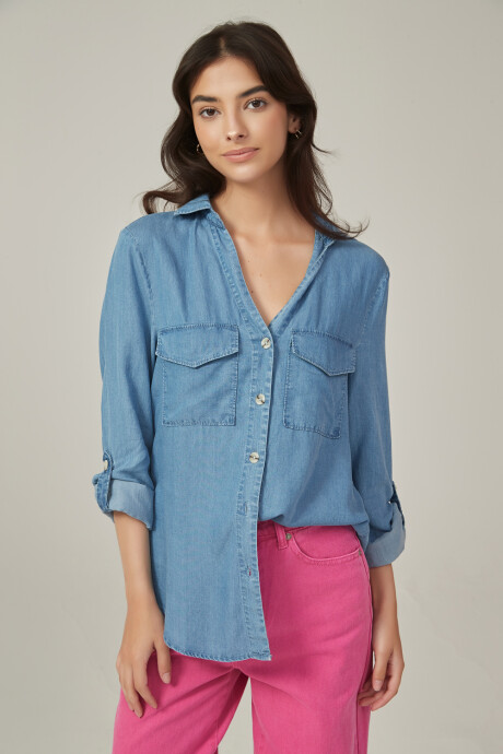 Camisa Aguirre Azul Grisaceo