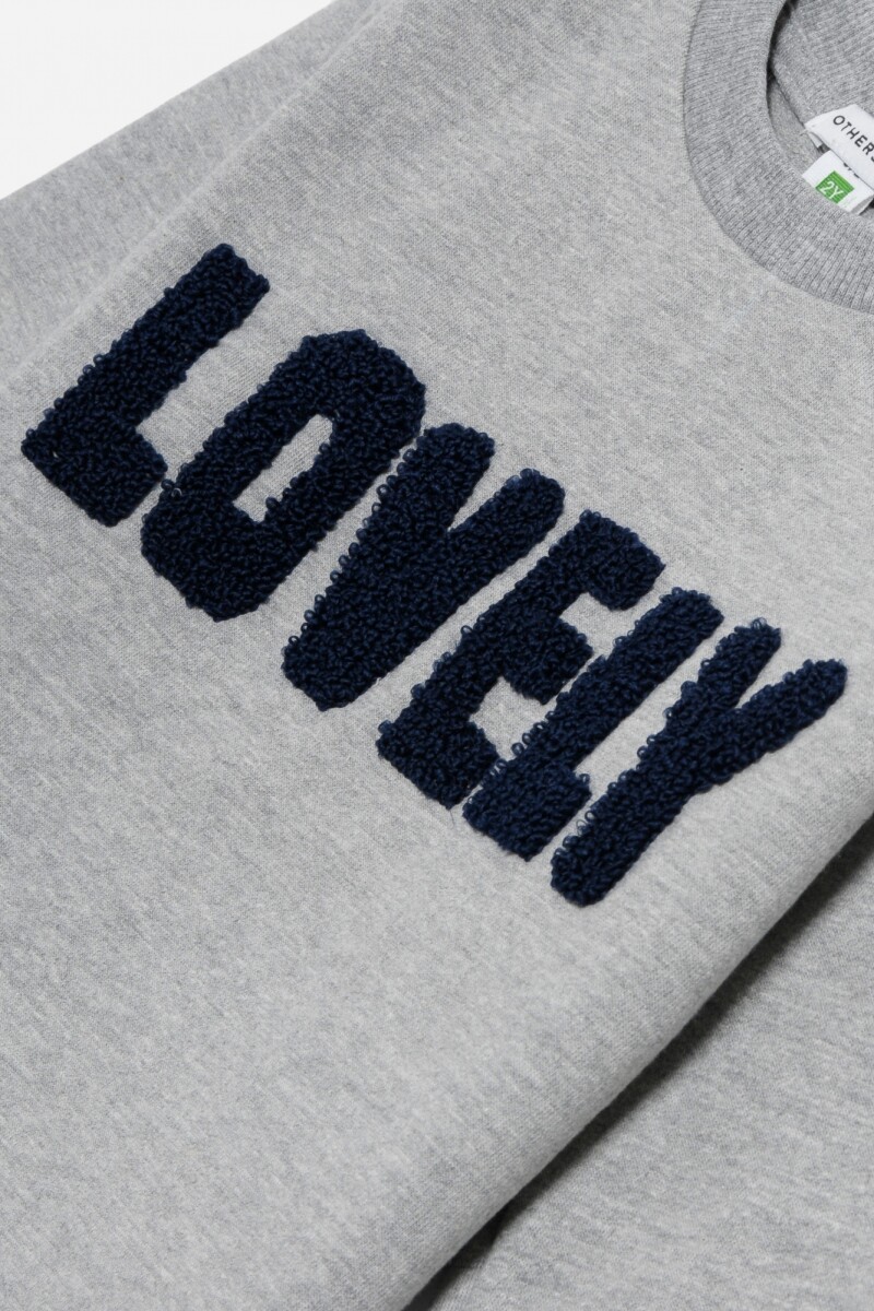 Sweatshirt con logo plush aplicado GRIS MELANGE
