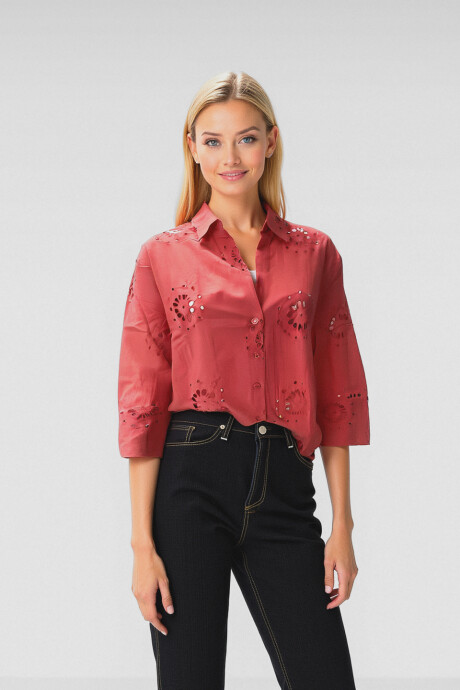 Camisa Bow Coral
