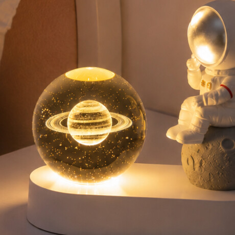Lámpara veladora esfera con Astronauta Saturno
