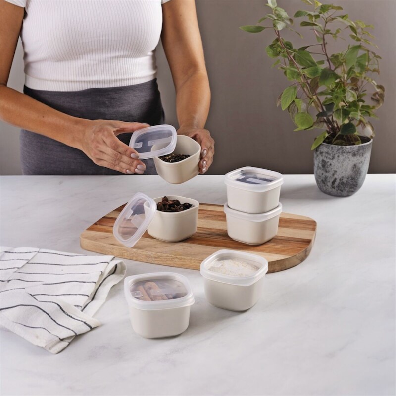 Recipiente Tupper hermético en Plástico Resistente con Tapa Transparente Tramontina 150ml Arena