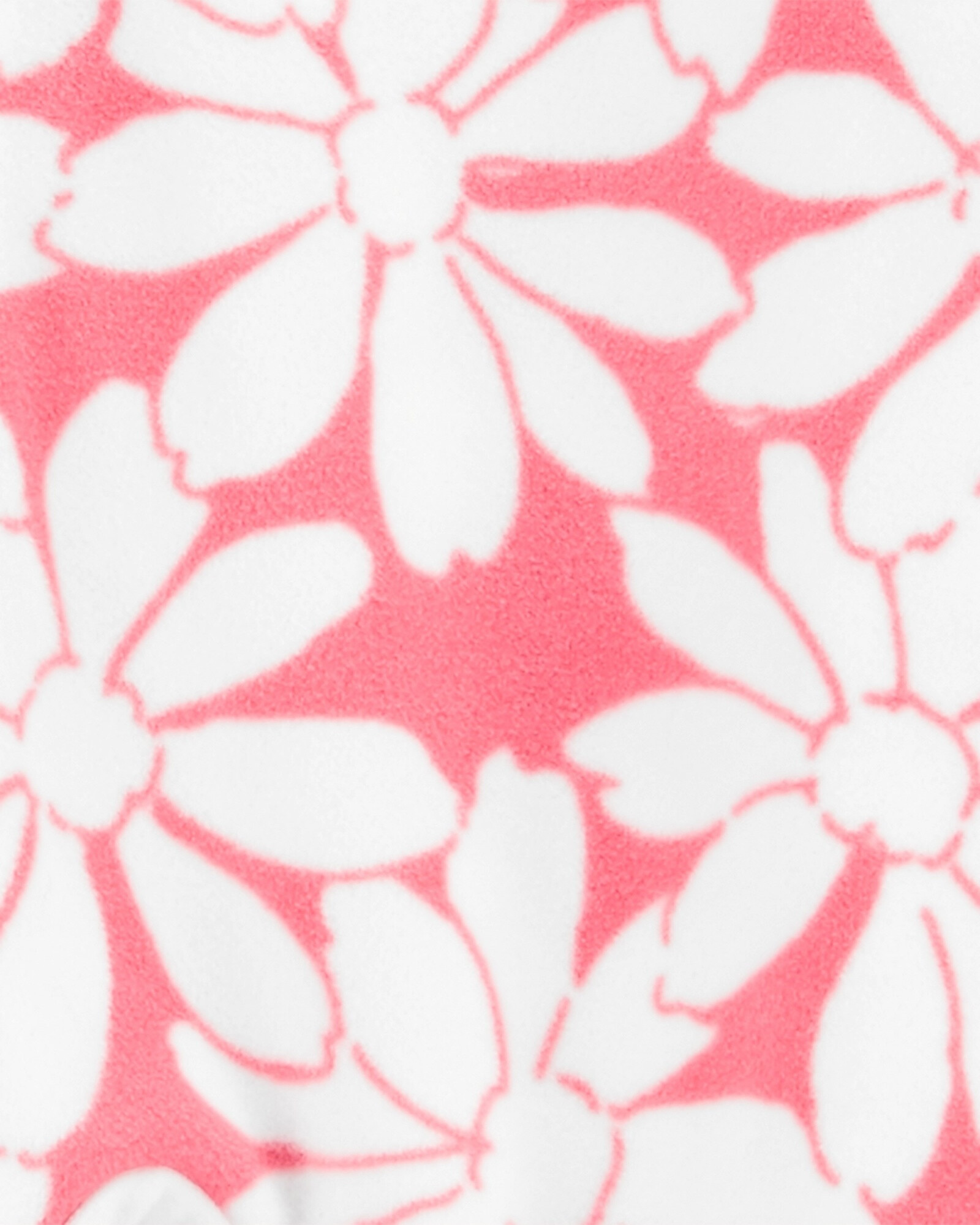 Pijama una pieza de micropolar, con pie, diseño floral. Talles 12-24M Sin color