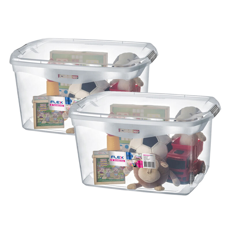Set x2 Caja organizadora 68 lts TRANSPARENTE