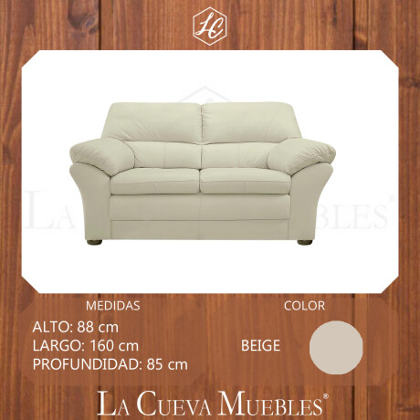 Sillon 2 cuerpos Cuero Natural Beige
