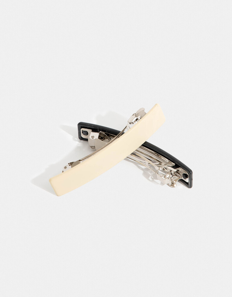 Hebillas Francesas Acrilico Set De Hebillas Francesas Matte - Combinacion Bicolor