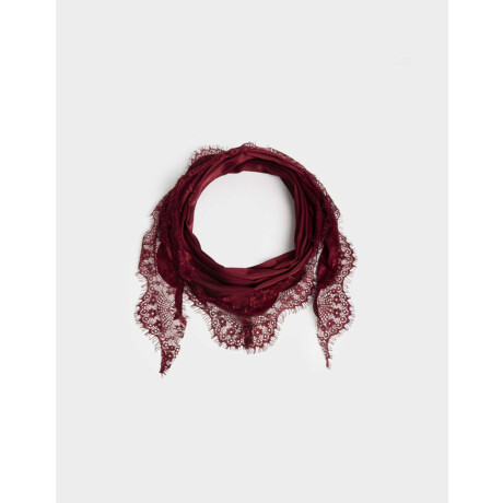 Pañuelo Raso Encaje Rojo Medio